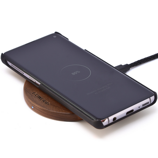 15W Fast Charging Walnut Wood Wireless Charger