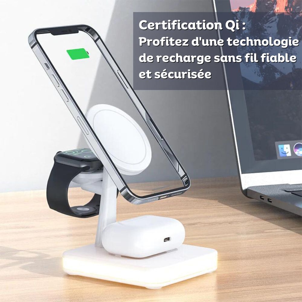 Magdock Chargeur Sans Fil 3en1